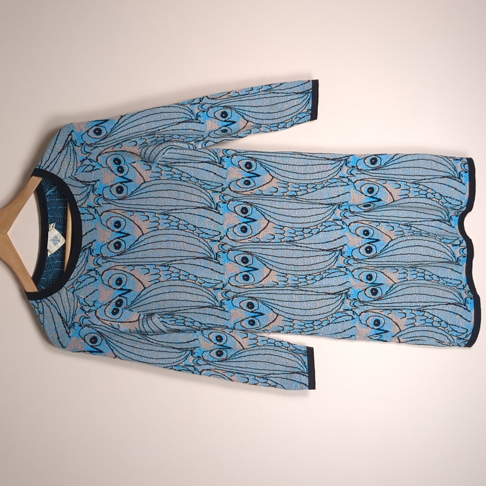 Anthropologie Monogram HWR Nestled Owl Intarsia Knit Tunic Sweater Dress XS